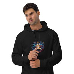 Unisex eco raglan hoodies surrealist triangle with stars