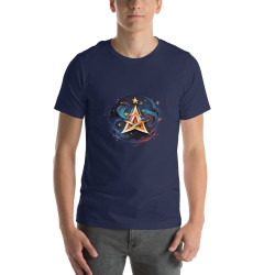 Unisex t-shirt surrealist triangle with stars