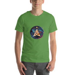 Unisex t-shirt surrealist triangle with stars