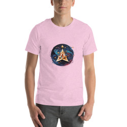 Unisex t-shirt surrealist triangle with stars