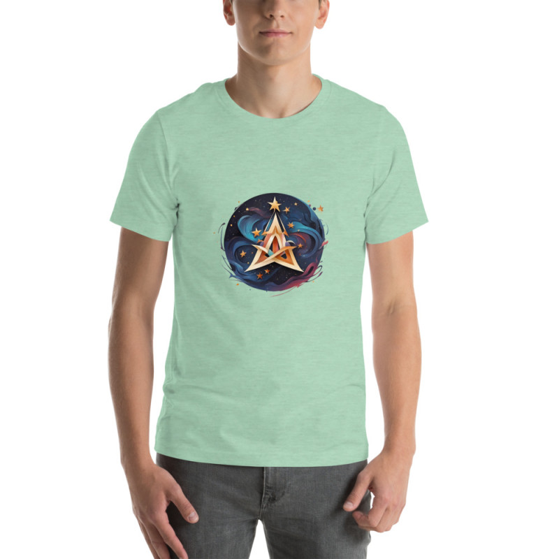 Unisex t-shirt surrealist triangle with stars