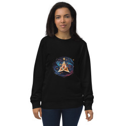 Unisex organic sweatshirt surrealist triangle with stars