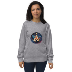 Unisex organic sweatshirt surrealist triangle with stars