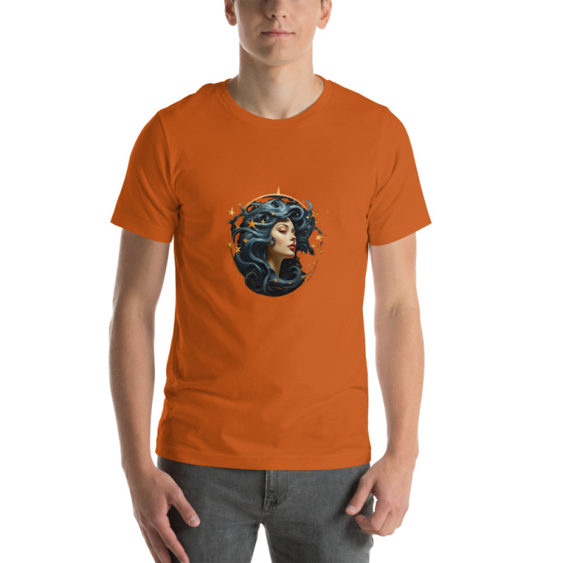 Unisex t-shirt surrealist woman with stars