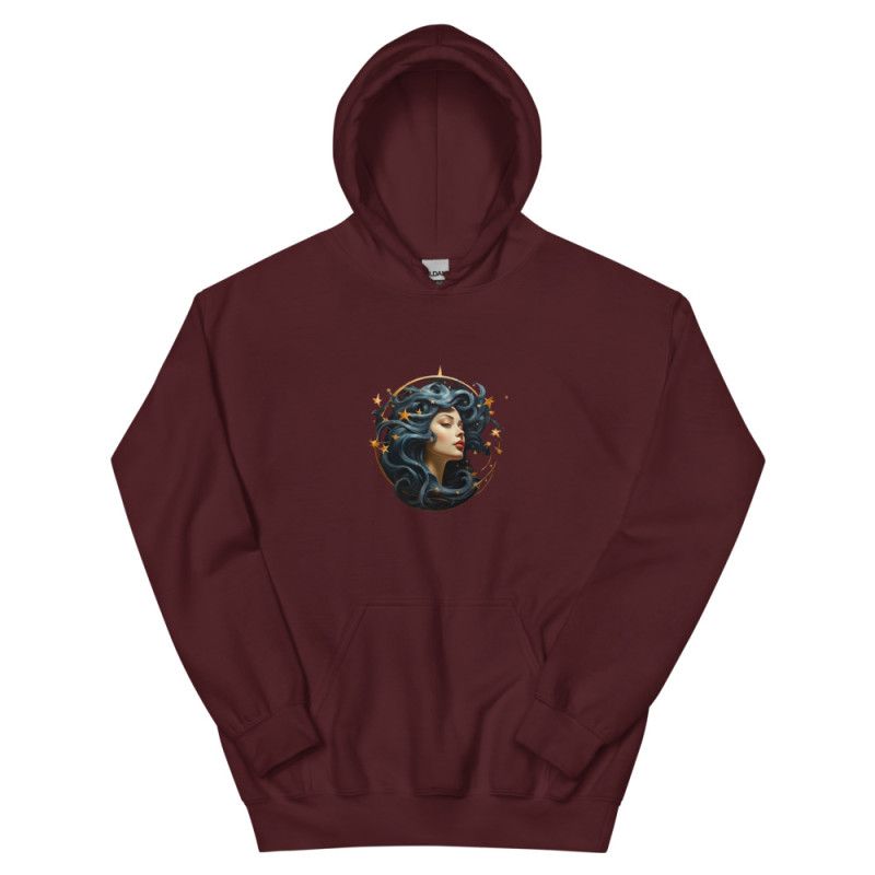 Unisex Hoodie surrealist woman with stars