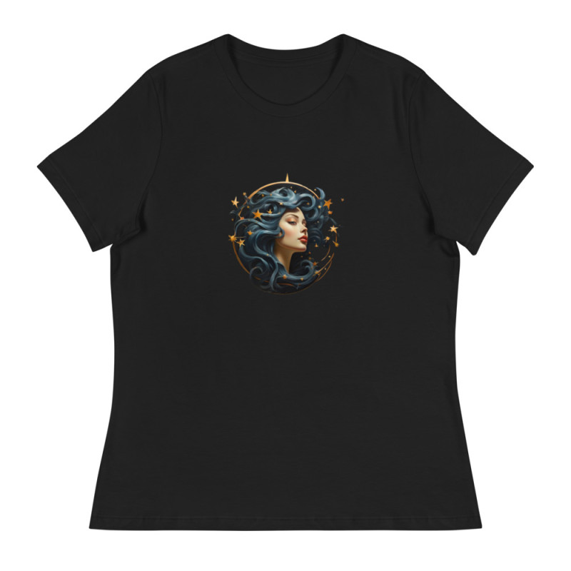 Women's Relaxed T-Shirt surrealist woman with stars