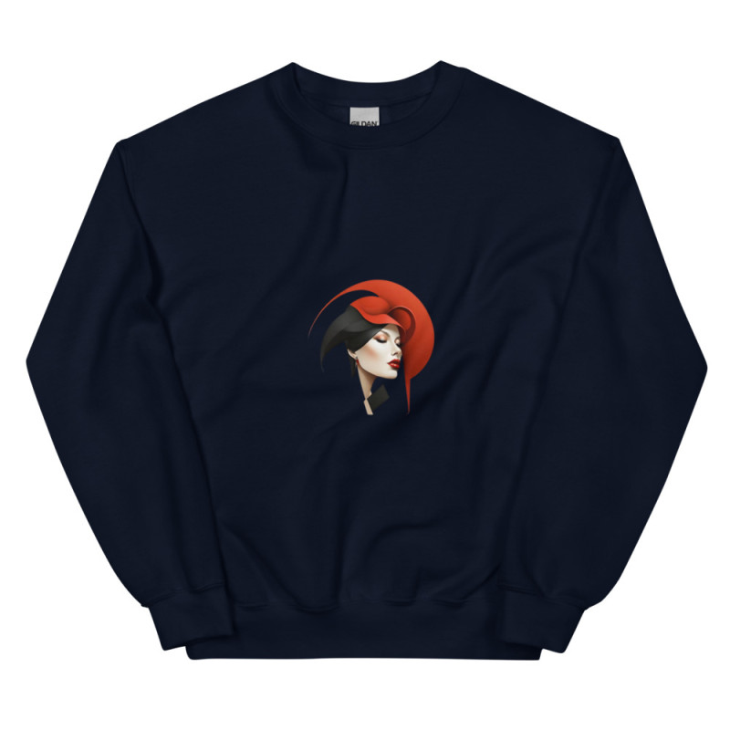 Unisex Sweatshirt woman's face with red headdress