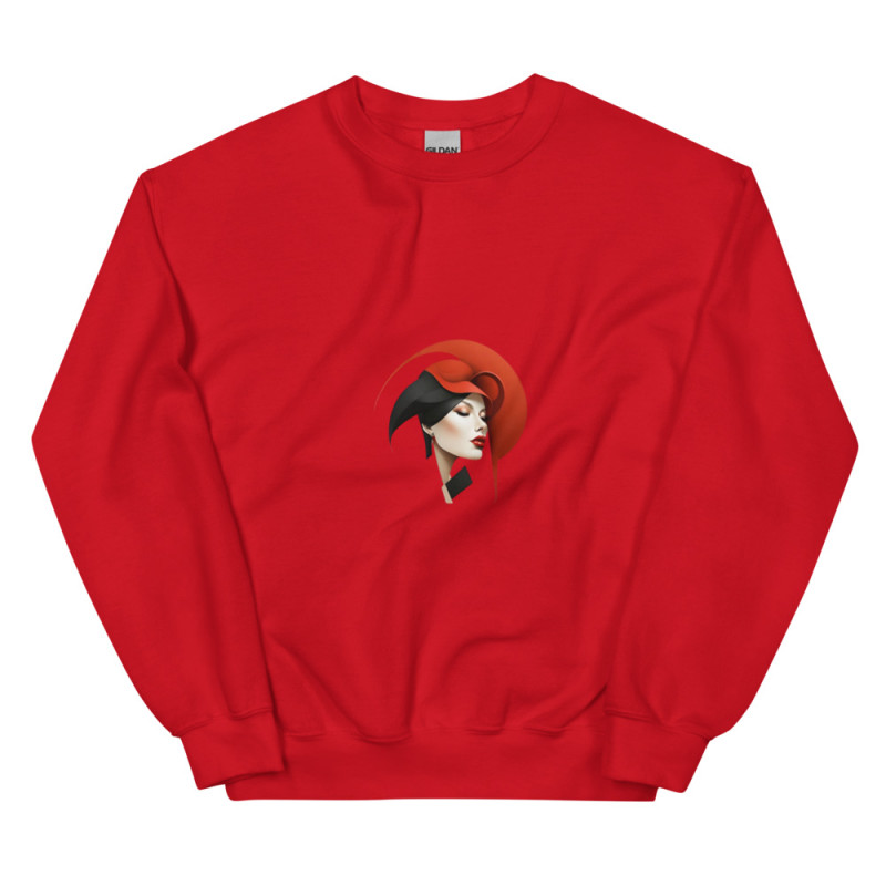 Unisex Sweatshirt woman's face with red headdress