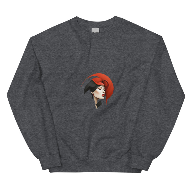 Unisex Sweatshirt woman's face with red headdress