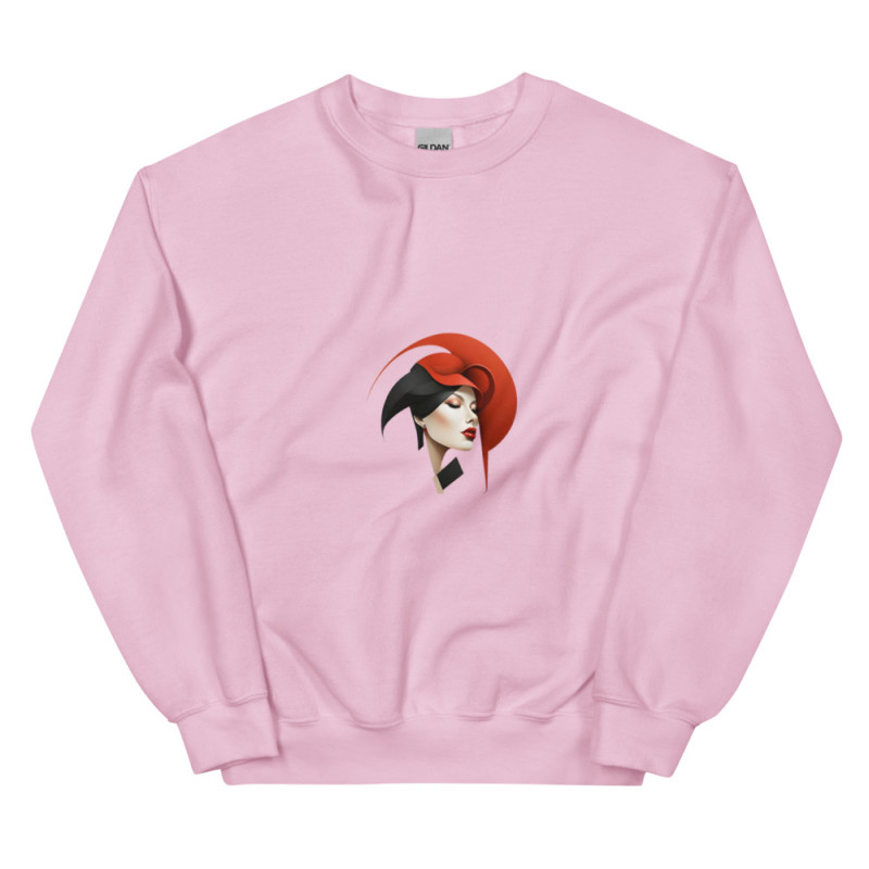 Unisex Sweatshirt woman's face with red headdress