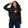 Unisex eco raglan hoodie woman's face with red headdress