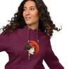 Unisex eco raglan hoodie woman's face with red headdress