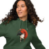 Unisex eco raglan hoodie woman's face with red headdress