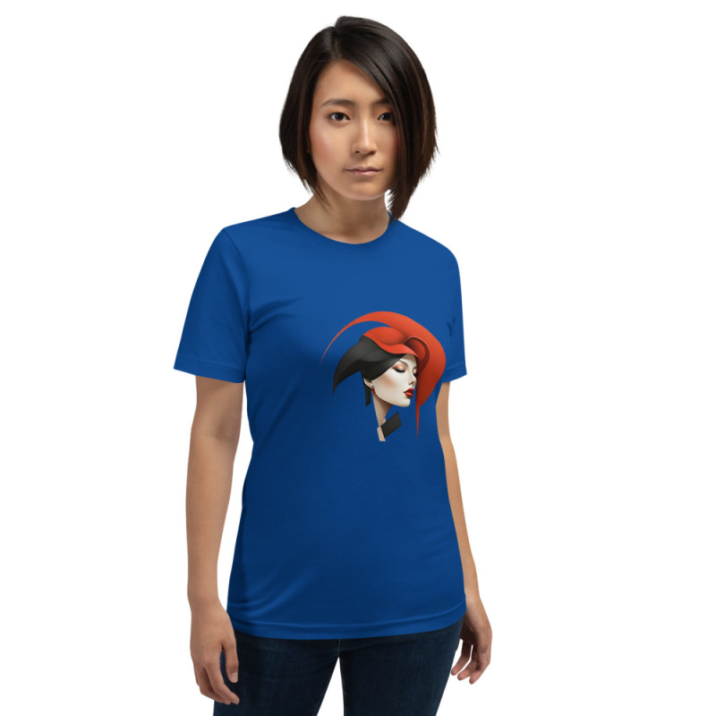 Unisex t-shirt woman's face with red headdress