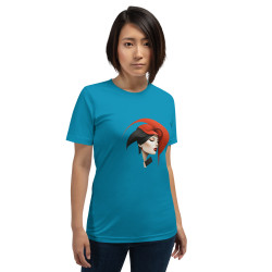 Unisex t-shirt woman's face with red headdress