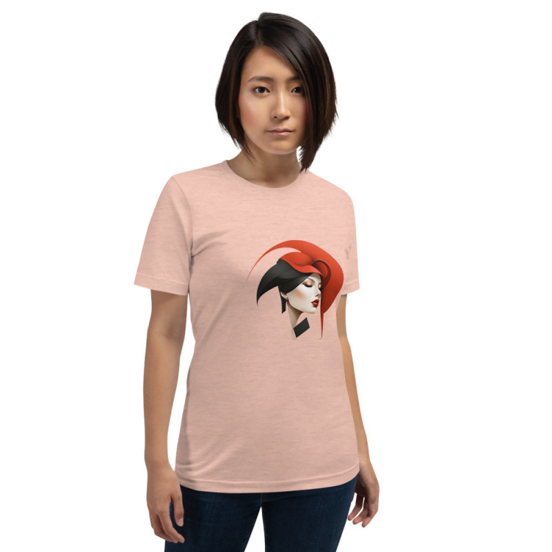 Unisex t-shirt woman's face with red headdress