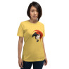 Unisex t-shirt woman's face with red headdress