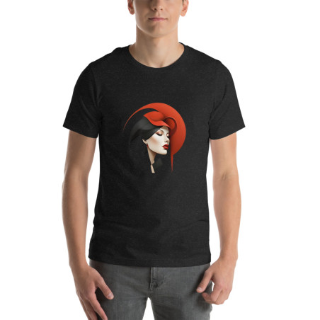 Unisex t-shirt woman's face with red headdress