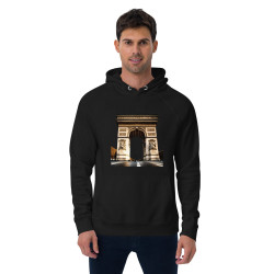 Unisex eco raglan hoodie arch of triumph in paris