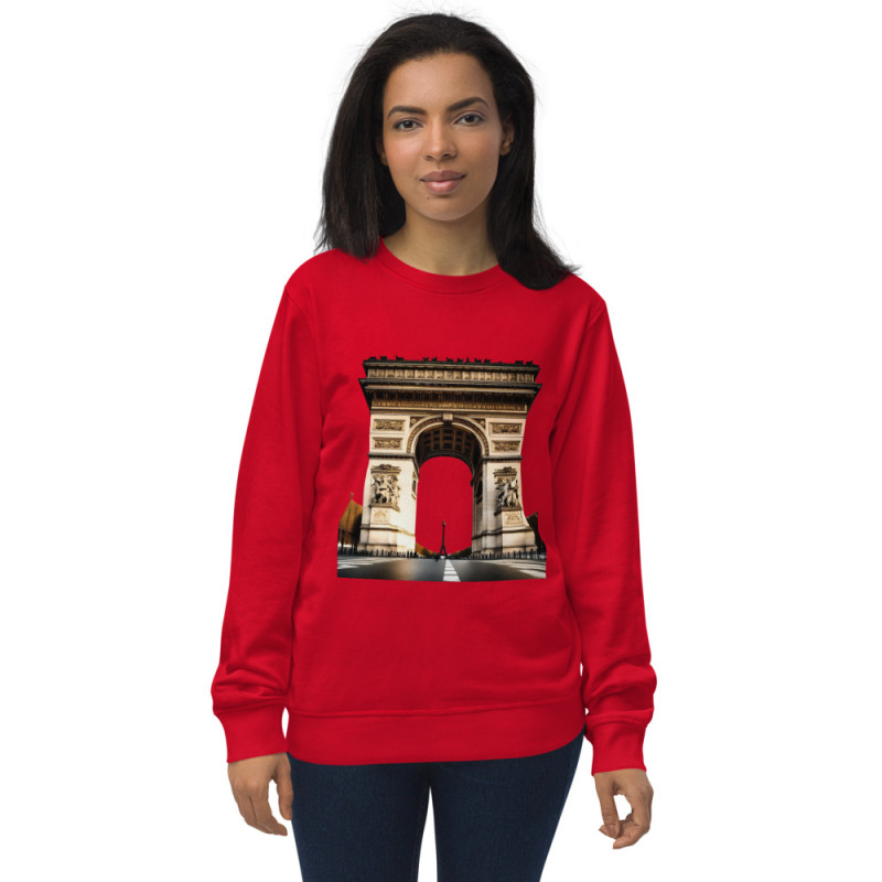 Unisex organic sweatshirt arch of triumph in paris