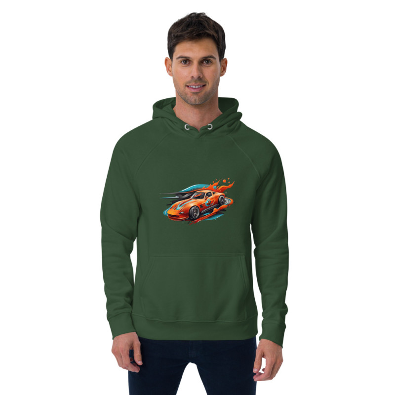 Unisex eco raglan hoodie Racing car 2