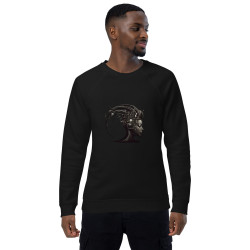 Unisex organic raglan sweatshirt  Surrealist Woman Face