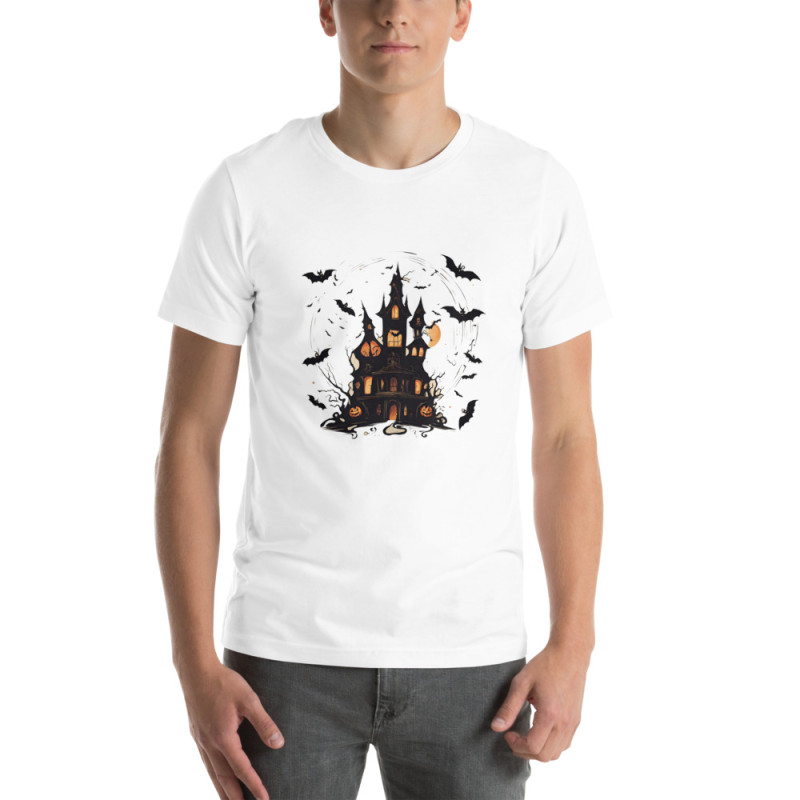 Unisex t-shirt halloween haunted house