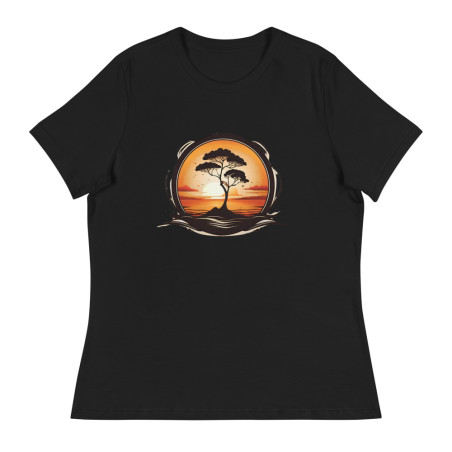 Women's Relaxed T-Shirt Sunrise with tree