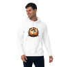 Unisex eco raglan hoodie sunrise with tree