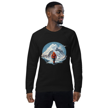 Unisex organic raglan sweatshirt Everest mountaineer