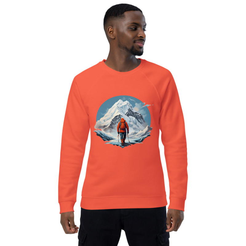 Unisex organic raglan sweatshirt Everest mountaineer