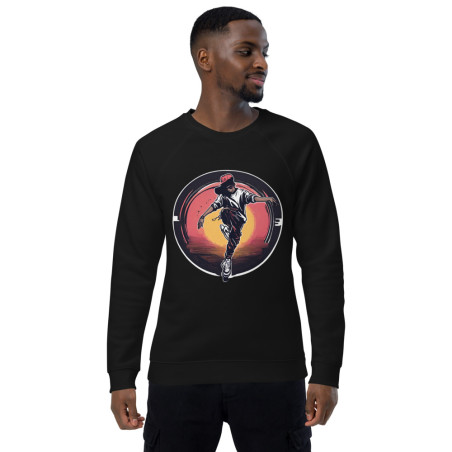 Unisex organic raglan sweatshirt hip hop dance