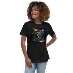 Women's Relaxed T-Shirt Yin Yang Universe