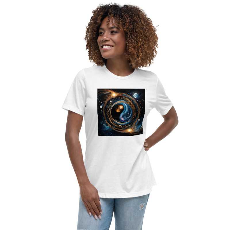 Women's Relaxed T-Shirt Yin Yang Universe