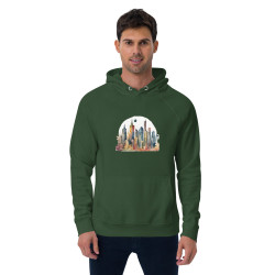 Unisex eco raglan hoodie surrealist city