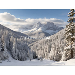 copy of Bosque de pinos nevados en los Alpes