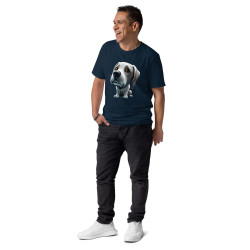 Men's tee organic unisex cotton big head dog