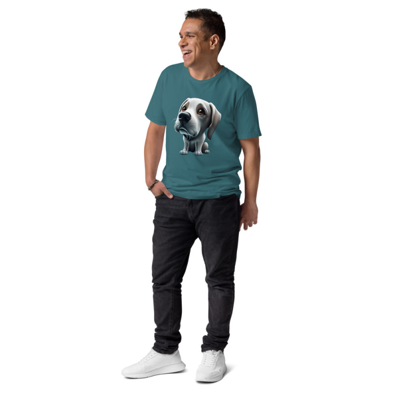 Men's tee organic unisex cotton big head dog