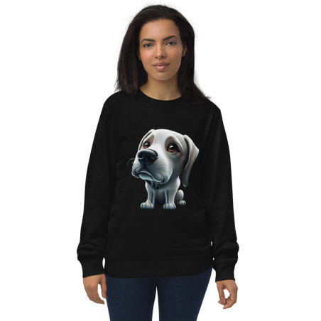 Unisex organic sweatshirt big head dog